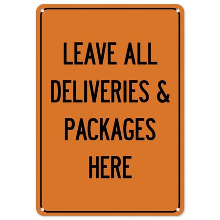 SIGNMISSION Covid-19 Notice Sign - Leave All Deliveries & Packages Here, VSNS187525 OS-NS-P-1218-25520